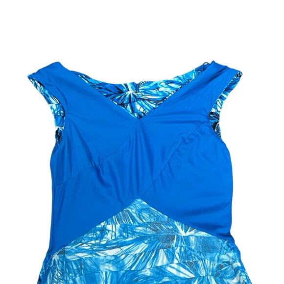 🆕 London Times Bandeau Dress Womens Size 4 Tropical Stretch Form Fitted NWT - Picture 7 of 13